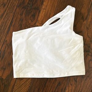 Beyond Yoga White One-Shoulder Crop Top M